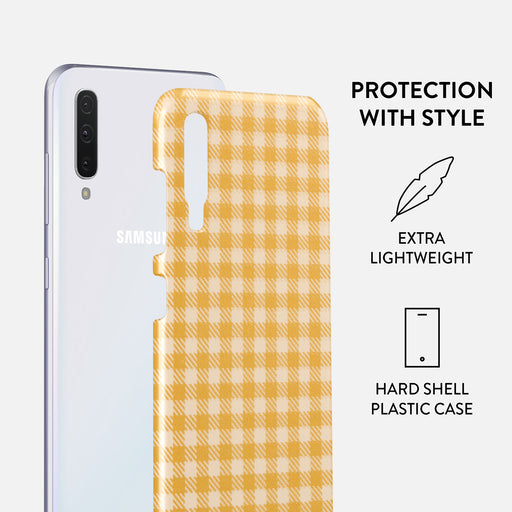 Tuscan Sun - Yellow Plaid Samsung Galaxy A70 Case 2