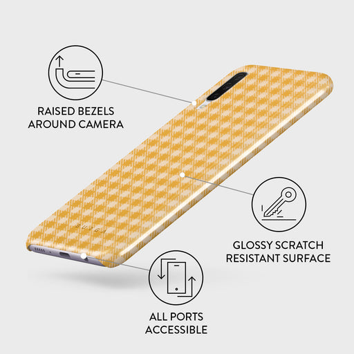 Tuscan Sun - Yellow Plaid Samsung Galaxy A70 Case 3