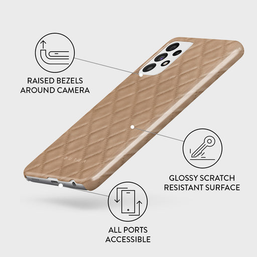 Simply Cream - Quilted Samsung Galaxy A72 4G / 5G Case 3