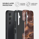 Fire Wood - Brown Marble Samsung Galaxy A34 Case 2