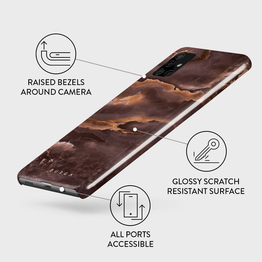 Fire Wood - Brown Marble Samsung Galaxy A71 4G Case 3