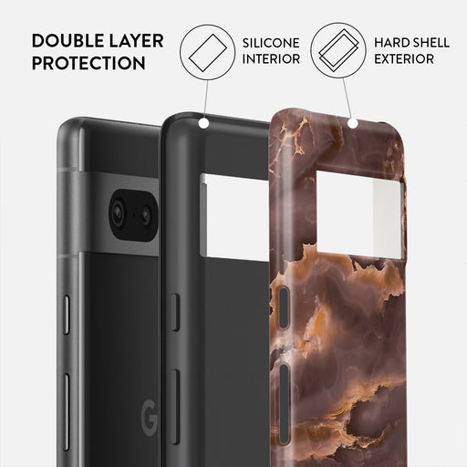 Fire Wood - Brown Marble Google Pixel 7 Case 2