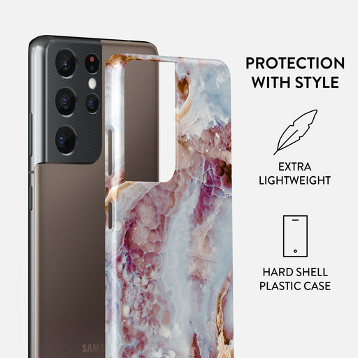 Frozen Leaves - Cute Marble Samsung Galaxy S21 Ultra Case 2
