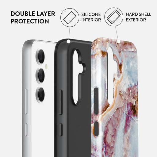Frozen Leaves - Cute Marble Samsung Galaxy A54 Case 2