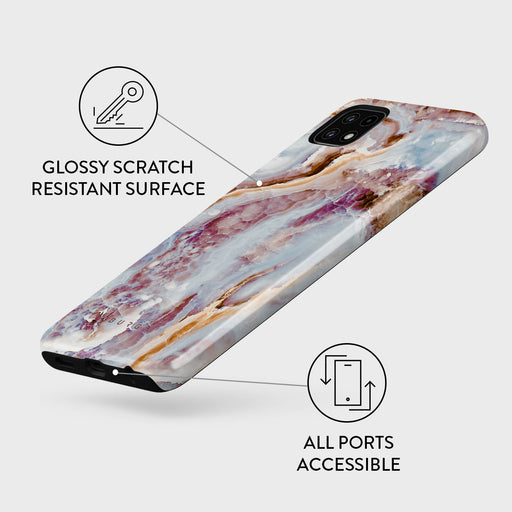 Frozen Leaves - Cute Marble Samsung Galaxy A22 5G Case 3