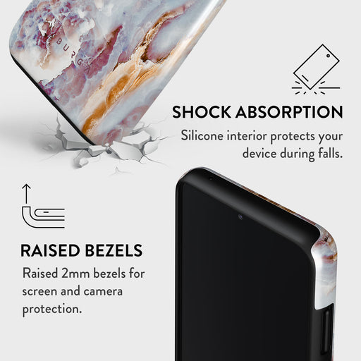 Frozen Leaves - Cute Marble Samsung Galaxy A22 5G Case 4