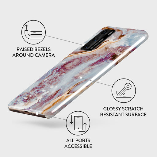 Frozen Leaves - Cute Marble Huawei P40 Case 3