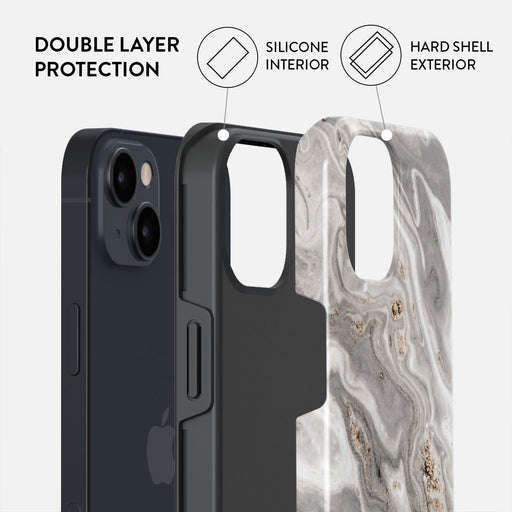 Snowstorm - Grey Marble iPhone 14 Plus Case 6