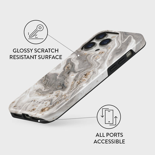 Snowstorm - Grey Marble iPhone 14 Pro Max Case 7