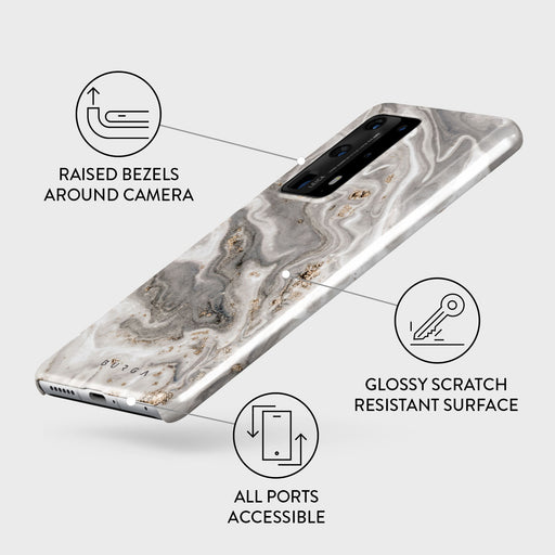 Snowstorm - Grey Marble Huawei P40 Pro Plus Case 3