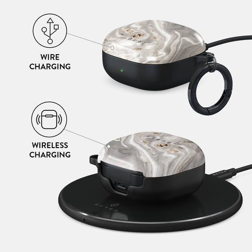 Snowstorm - Grey Marble Samsung Galaxy Buds 2 Case 3