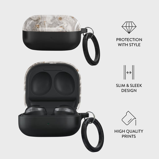 Snowstorm - Grey Marble Samsung Galaxy Buds 2 Case 4