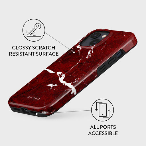 Iconic Red Ruby - Marble iPhone 14 Case 7