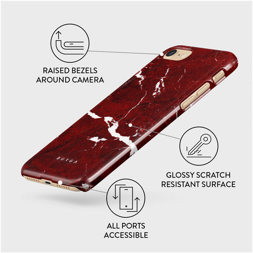 Iconic Red Ruby - Marble iPhone SE (2020) Case 3