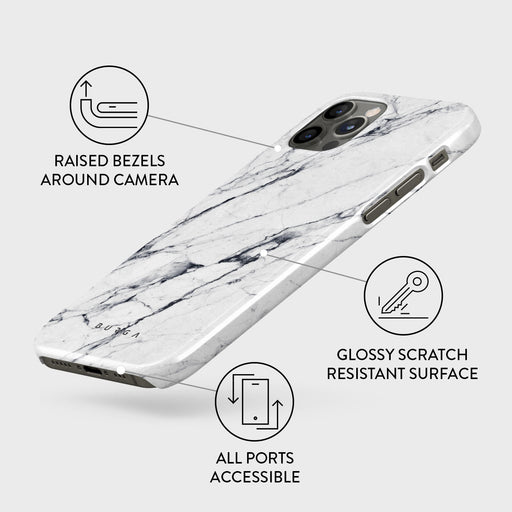 Satin White - Marble iPhone 12 Pro Max Case 3