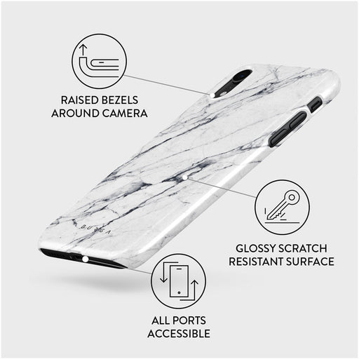 Satin White - Marble iPhone XR Case 3