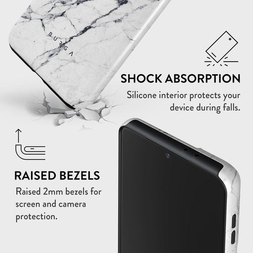 Satin White - Marble Samsung Galaxy S21 Case 8