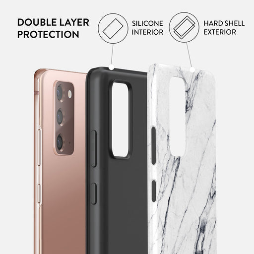 Satin White - Marble Samsung Galaxy Note 20 4G / 5G Case 6