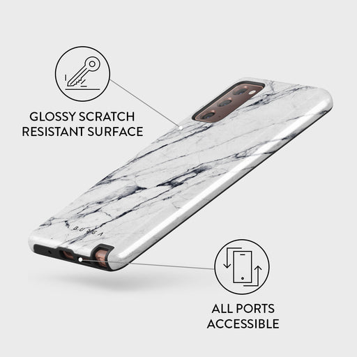 Satin White - Marble Samsung Galaxy Note 20 4G / 5G Case 7