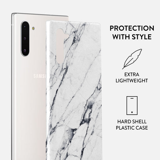 Satin White - Marble Samsung Galaxy Note 10 Case 2