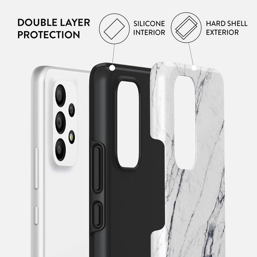Satin White - Marble Samsung Galaxy A73 Case 2