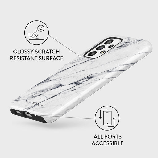 Satin White - Marble Samsung Galaxy A73 Case 3