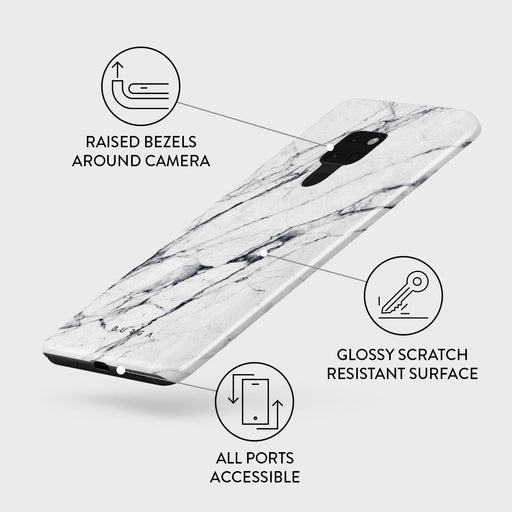 Satin White - Marble Huawei Mate 20 Case 3