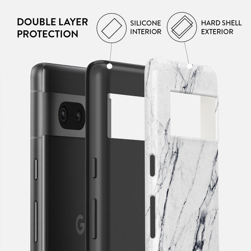 Satin White - Marble Google Pixel 7 Case 2