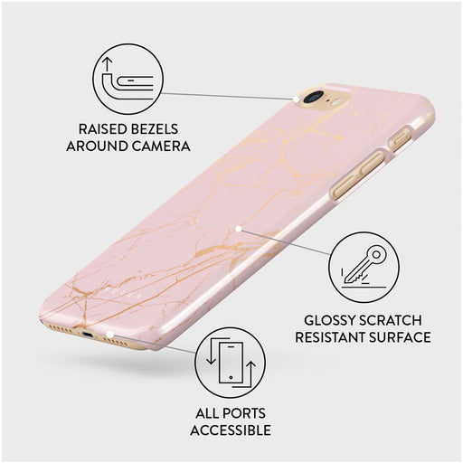 Peachy Gold - Pink Marble iPhone SE (2022) Case 3