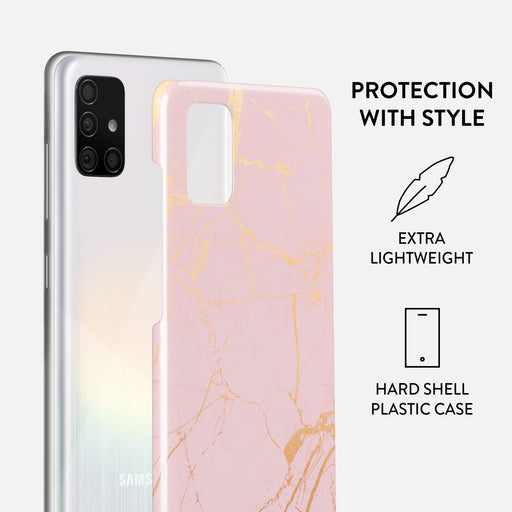 Peachy Gold - Pink Marble Samsung Galaxy A71 4G Case 2