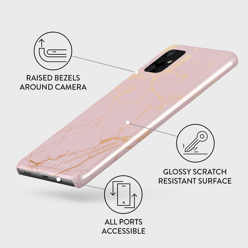 Peachy Gold - Pink Marble Samsung Galaxy A71 4G Case 3