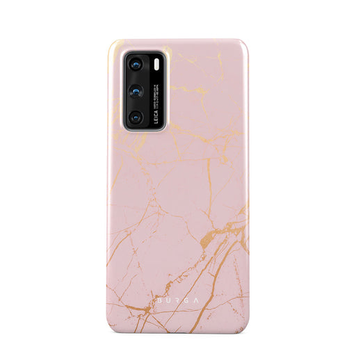 Peachy Gold - Pink Marble Huawei P40 Case 1