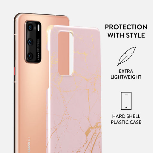 Peachy Gold - Pink Marble Huawei P40 Case 2