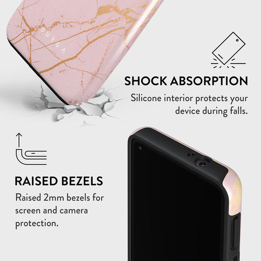 Peachy Gold - Pink Marble Motorola Moto G Power 2021 Case 4