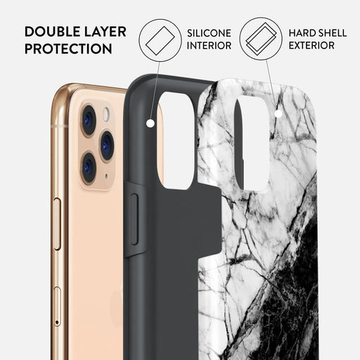 Fatal Contradiction - Black & White Marble iPhone 11 Pro Case 6