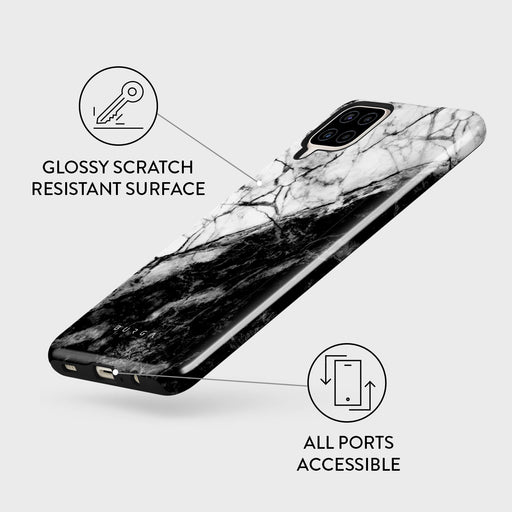 Fatal Contradiction - Black & White Marble Samsung Galaxy A12 4G Case 7