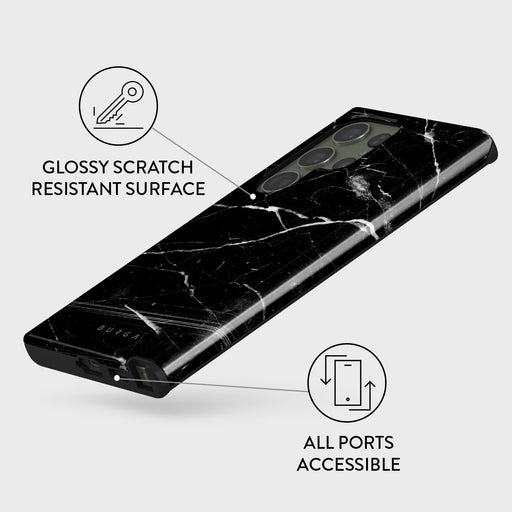 Noir Origin - Black Marble Samsung Galaxy S23 Ultra Case 7