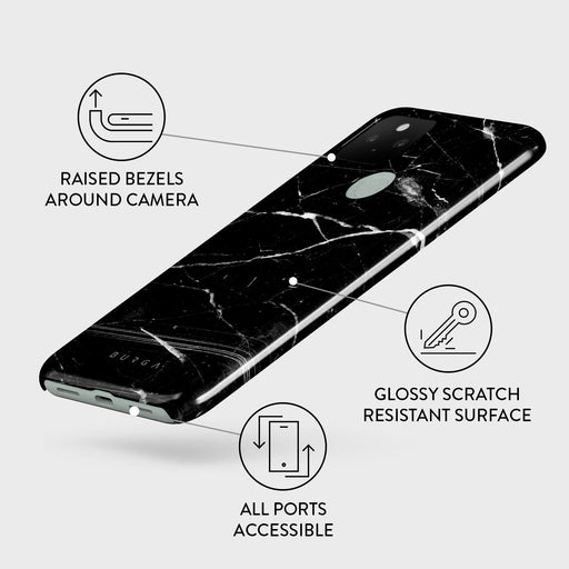 Noir Origin - Black Marble Google Pixel 5 Case 3