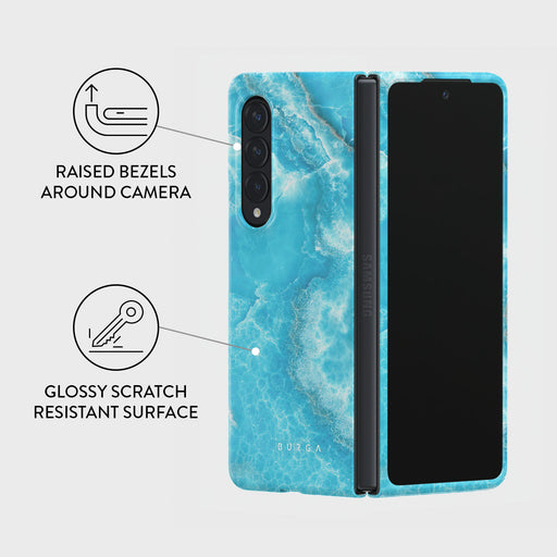 Ocean Waves - Blue Samsung Galaxy Z Fold 4 Case 3
