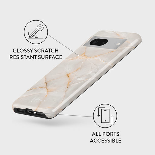 Vanilla Sand - Marble Google Pixel 7a Case 3