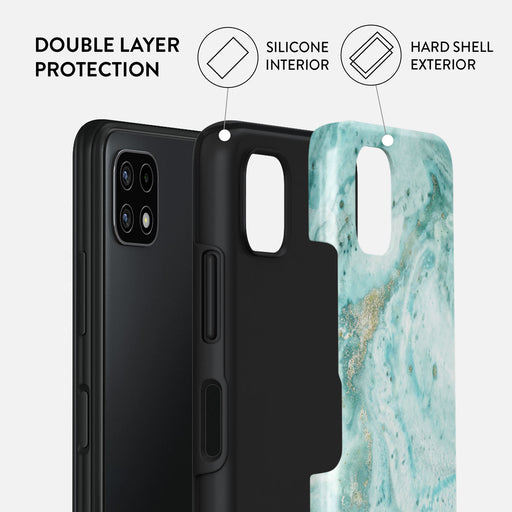 Uluwatu Waves - Teal Samsung Galaxy A22 5G Case 2