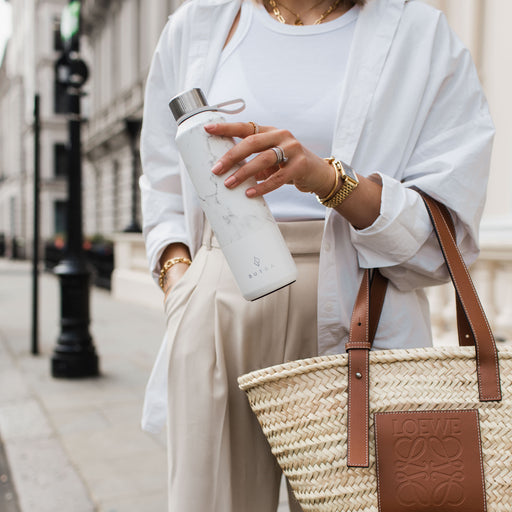 White Cloud - Marble Water Bottle 8