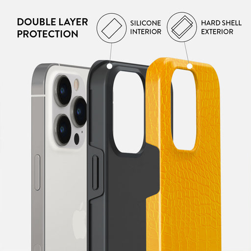 Canary Yellow - Snake Skin iPhone 14 Pro Case 6