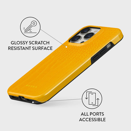 Canary Yellow - Snake Skin iPhone 14 Pro Case 7
